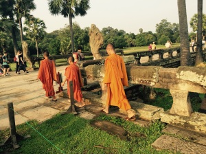 Monks at Angkor Wat.